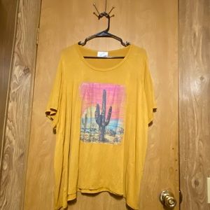 Mustard yellow color flowy top over size XL